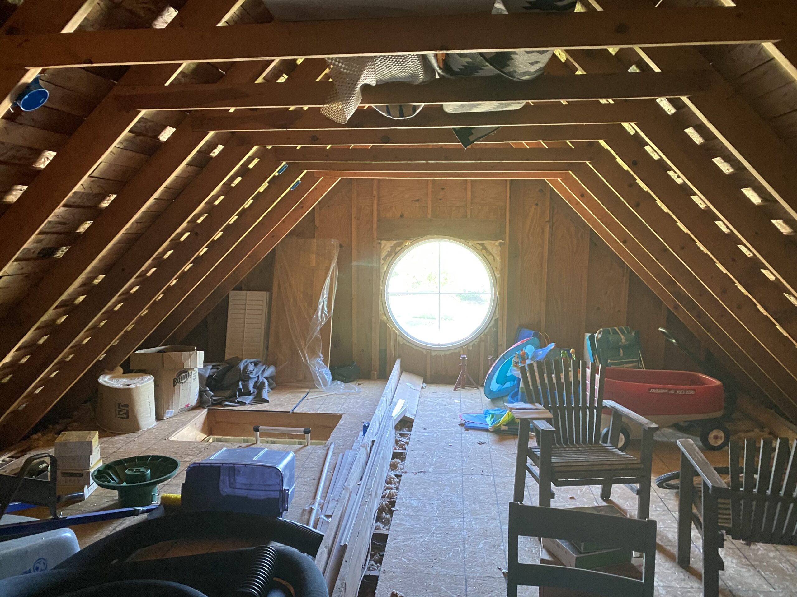 Attic dormer renovation, before